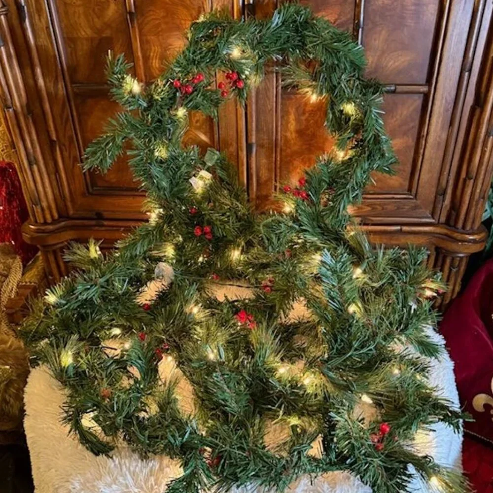 Set of 2 Prelit Linkable 10ft Berry Indoor Outdoor Garland Strands